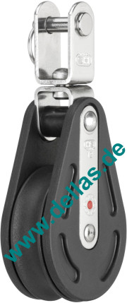 Block, 12 mm, 1 Rolle, U-Wirbel, kugelgelagert