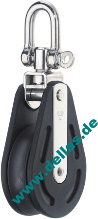 Block, 14 mm, 1 Rolle, Wirbel, Gleitlager