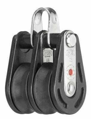 Block, 8mm, 2 Rolle, Bügel, kugelgelagert