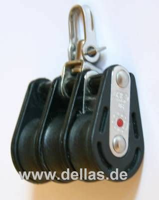 Block, 8 mm, 3 Rollen, Wirbel, kugelgelagert