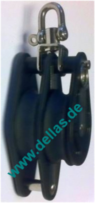 Doppelblock 12 mm mit Wirbel und Hundsfott Gleitlager