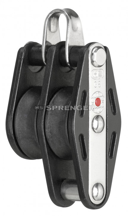 Block, 8 mm, 2 Rollen, Hundsfott, Wirbel, kugelgelagert