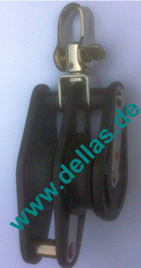 Block, 10 mm, 2 Rollen, Wirbel, Hundsfott, kugelgelagert