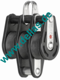 Block, 8 mm, 3 Rollen, Hundsfott, Bügel, kugelgelagert
