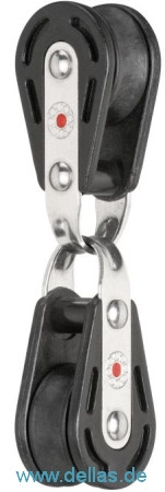 Travellerblock, 8 mm, 2 Rollen, kugelgelagert