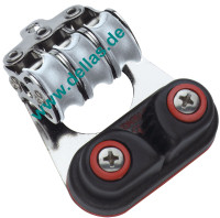 Micro XS Block 3 Rollen Niro, fester Bügel, Klemme HT08