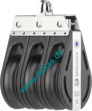Block, 3 Rollen, fester Bügel, 12 mm S-Block-Serie HS SPRENGER