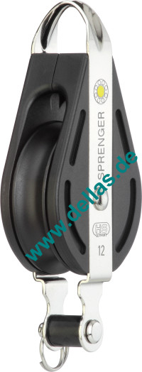 Block, 1 Rolle, fester Bügel, Hundfott, 12 mm S-Block-Serie HS SPRENGER