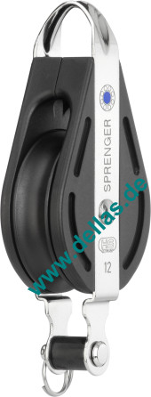 Block, 1 Rolle, fester Bügel, Hundsfott, 12 mm S-Block-Serie HS SPRENGER