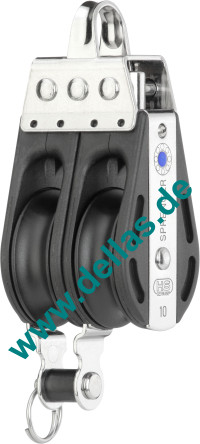 Block, 2 Rollen 10 mm, Bügel, Hundsfott, S-Block Serie HS SPRENGER