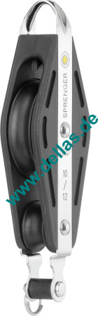 Violinblock, 2 Rollen, fester Bügel, Hundsfott, 12 mm S-Block-Serie HS SPRENGER