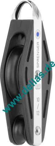 Violinblock, 2 Rollen, fester Bügel, 12 mm S-Block-Serie HS SPRENGER