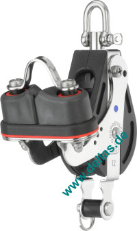 Großschotblock, 1 Rolle, Wirbel, Hundsfott, Schotklemme, 12 mm S-Block-Serie HS SPRENGER