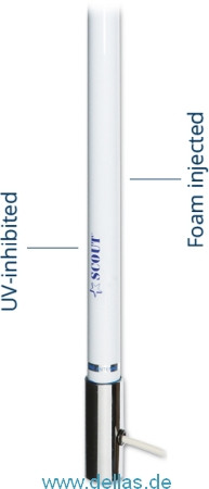 SCOUT KS UKW-Seefunkantennen für Motorboote Weiß / 240 cm