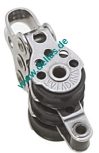 Dreifachblock mit Hundsfott 5mm Schot 17mm Scheibe