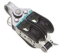 Doppelblock mit Hundsfott 6mm Schot 22mm Scheibe, Kugellager