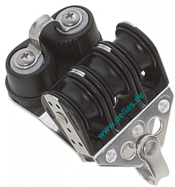 Dreifachblock mit Klemme 6mm Schot 22mm Scheibe, Kugellager