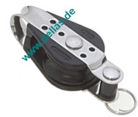 Einzelblock mit Hundsfott 6mm Schot 22mm Scheibe, Gleitlager