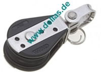 Einzelblock mit Wirbel 8mm Schot 28mm Scheibe, Kugellager