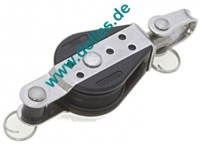 Einzelblock mit Hundsfott und Wirbel 8mm Schot 28mm Scheibe, Kugellager