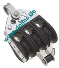 Dreifachblock mit Hundsfott 8mm Schot 28mm Scheibe, Kugellager