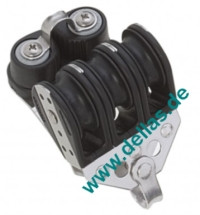 Dreifachblock mit Klemme 8mm Schot 28mm Scheibe, Kugellager