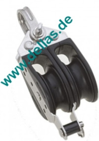 Doppelblock mit Hundsfott 10mm Schot 38mm Scheibe, Kugellager