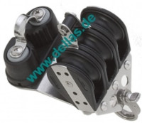 Dreifachblock mit Klemme und Hundsfott 10mm Schot 38mm Scheibe, Kugellager