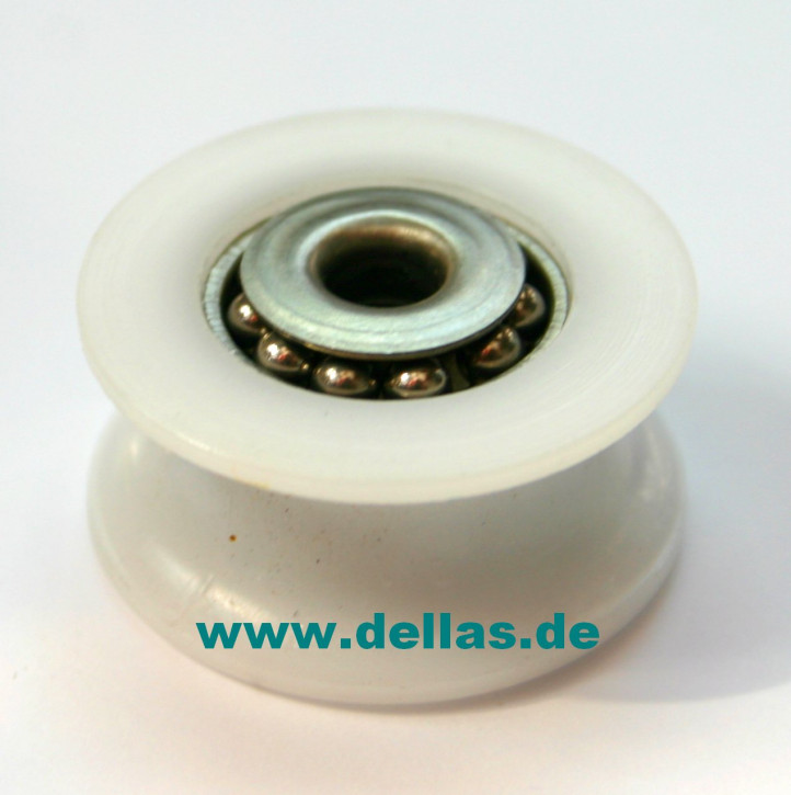 28 mm Scheibe, Weiß, Edelstahl-Kugellager, 4,8 mm Bohrung