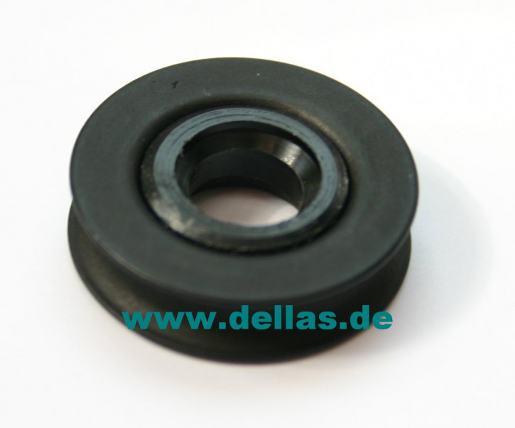 19,3 mm Scheibe Alu Hartanodisiert PTFE mit Kunststoffeinsatz mit 8 mm Bohrung