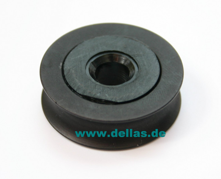 28,5 mm Scheibe Alu Hartanodisiert PTFE mit Kunststoffeinsatz mit 8 mm Bohrung