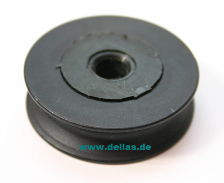 45 mm Scheibe Alu Hartanodisiert PTFE mit Kunststoffeinsatz mit 8 mm Bohrung