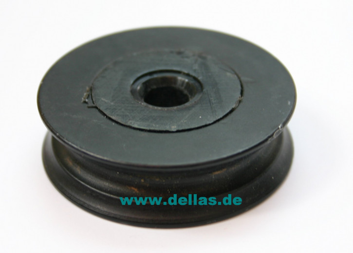 55 mm Scheibe Alu Hartanodisiert PTFE mit Kunststoffeinsatz mit 8 mm Bohrung