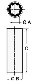 Buchse für Schiffswelle 35 mm x 48 mm