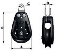 Einscheibiger Rutgerson Gleitlagerblock mit festem Gabelkopf 60 mm Scheiben-Ø / 12 mm Gabelweite