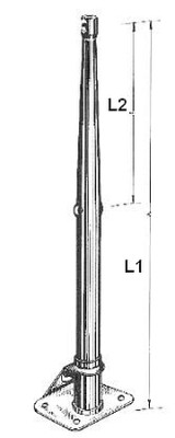 Talamex Relingsstützen mit 2 Durchzügen 61 cm