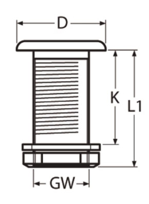 Borddurchlass mit Gewinde A4 3/4"