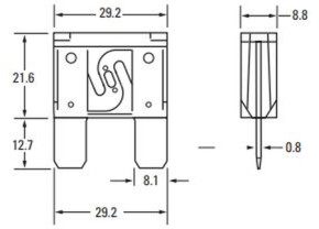 Maxi Flachsicherung 32 V 50 A Modell FK3