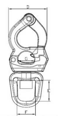 Schnappschäkel mit Wirbel 104 mm