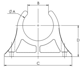 Halter Kunststoff - Clip für Rohr 7/8 "