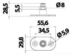 Deluxe Halterung mit Zapfen für Gasdruckfeder