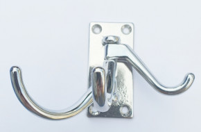 Kleiderhaken (3 Haken) Messing verchromt