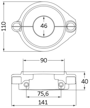 Zweiteilige Kragenanode für Sail drive, Kragen Ø 107 mm Volvo, nur 1 x lieferbar