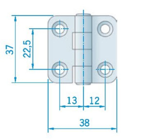 Roca Scharnier rostfreier Stahl 37 x 38 mm, zurzeit 1 x auf Lager