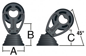 Black Magic Stehender Air Block mit Padeye 57 mm, 75 mm oder 100 mm