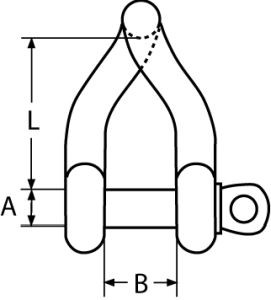 Schäkel, gedreht, Wichard mit unverlierbarem Bolzen 5 mm