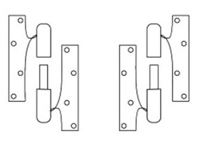 Scharniere, aushebbar - Edelstahl, gerade