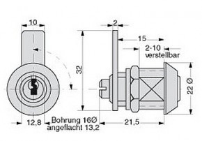 Burg-Wächter Zylinder Hebelschloss mit 3 Riegeln