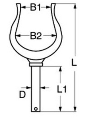 Große Nylon Ruderdolle 63 mm Breite