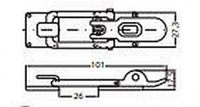 Hebelverschluss Messing verchromt